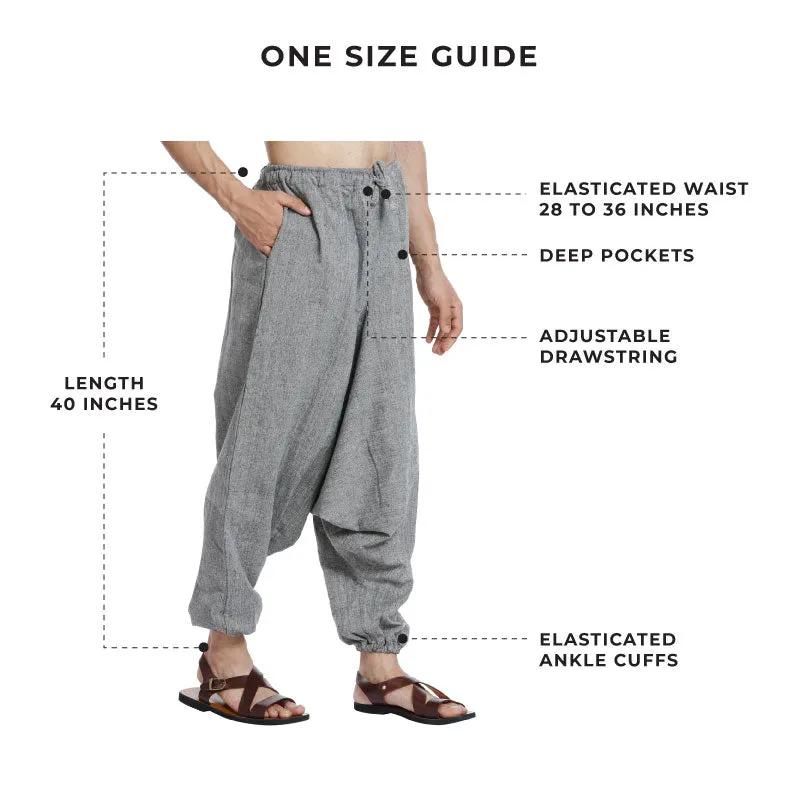 Men's Harem Pant Pack of 2 | Grey & Black | Fits Waist Size 28" to 36"