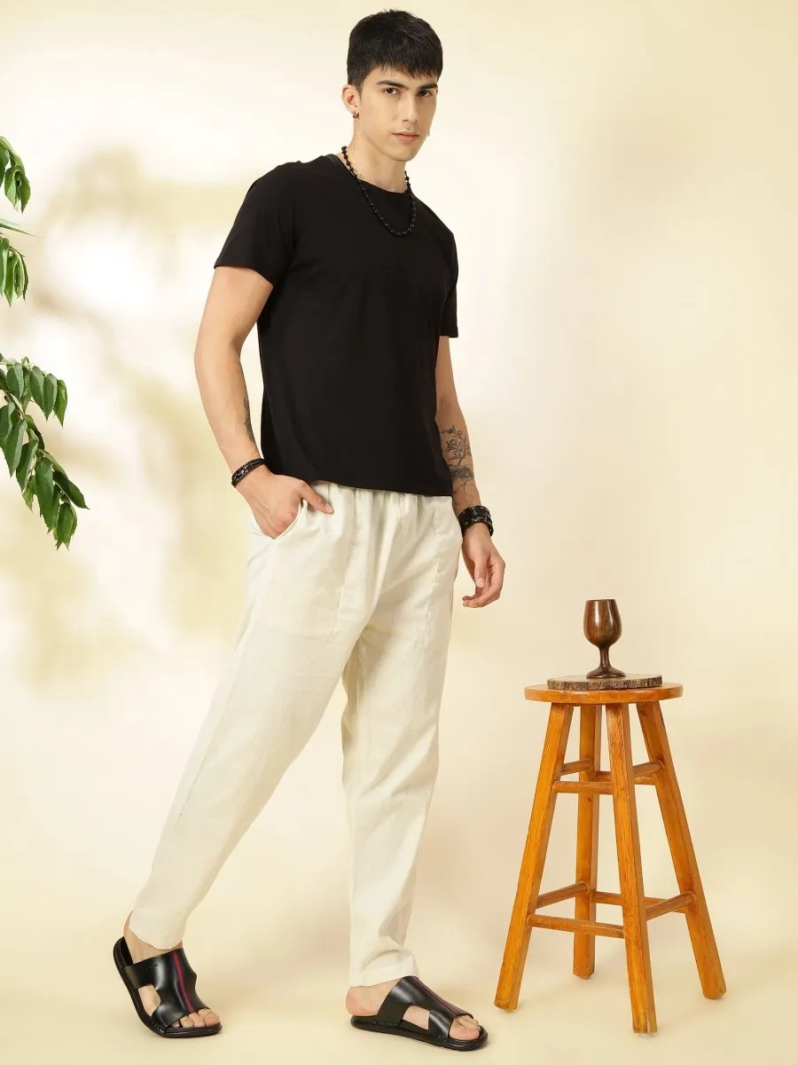 Men's Lounge Pant | Cream | Fits Waist Size 28 to 36 inches