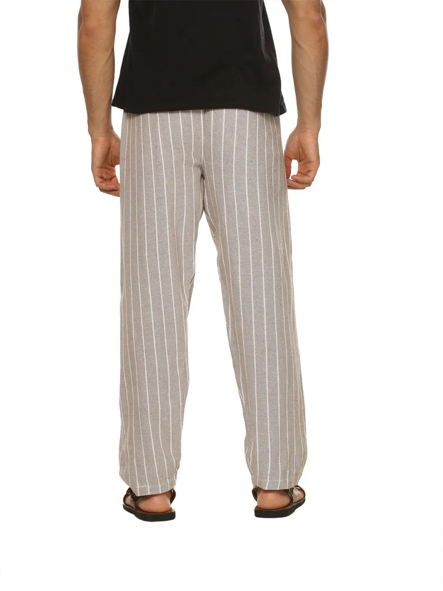 Men's Lounge Pant | Grey Stripes | Fits Waist Size 28" to 36"