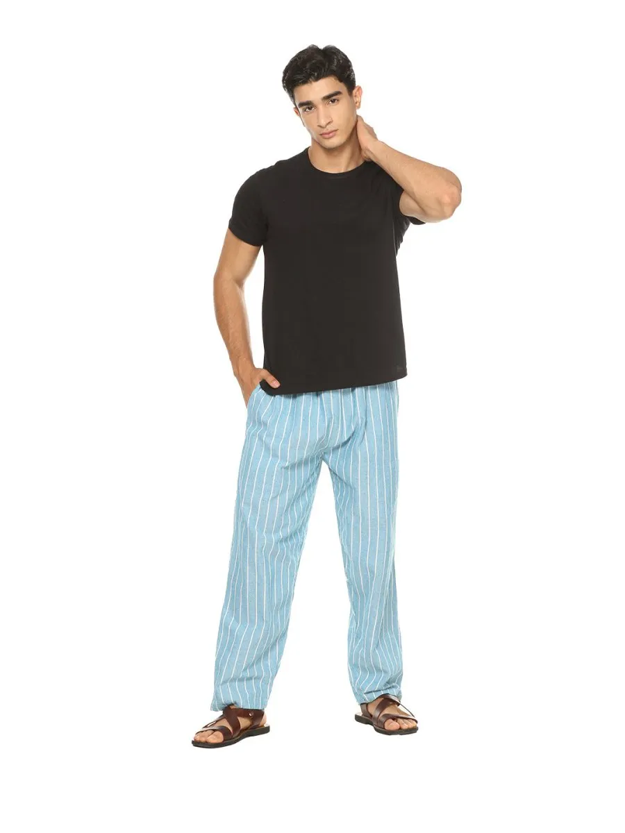 Men's Pyjama Pack of 2 | Dark Blue & Blue Stripes | Fits Waist Sizes 28" to 36"