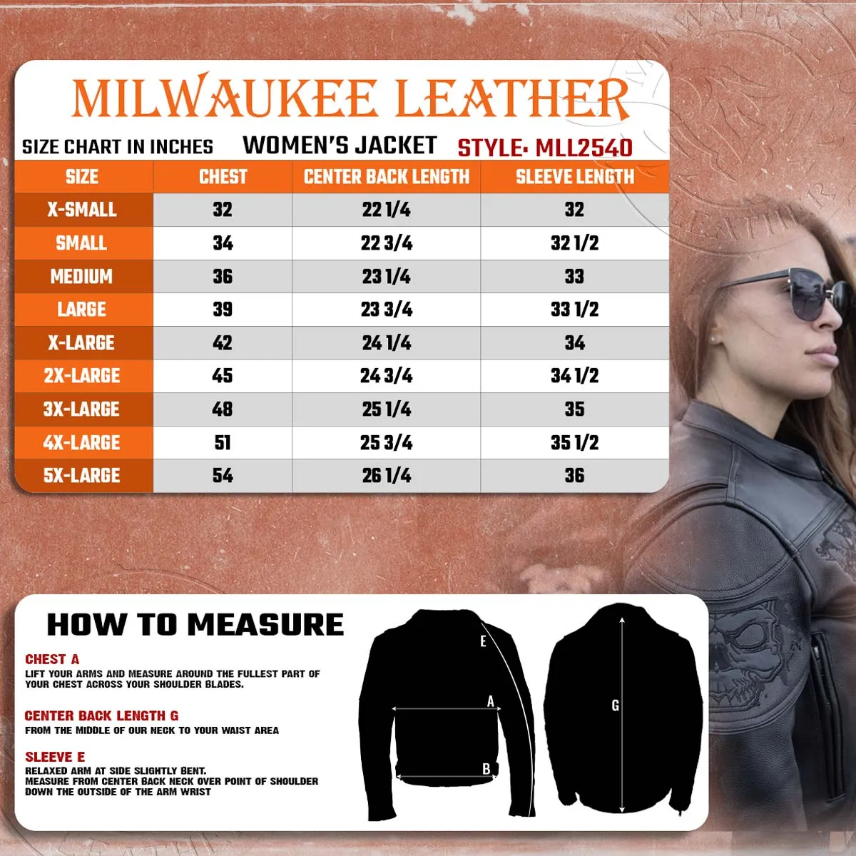 Milwaukee Leather MLL2540 Women's Crossover Black Leather Scooter Jacket w/ Reflective Skull Graphic