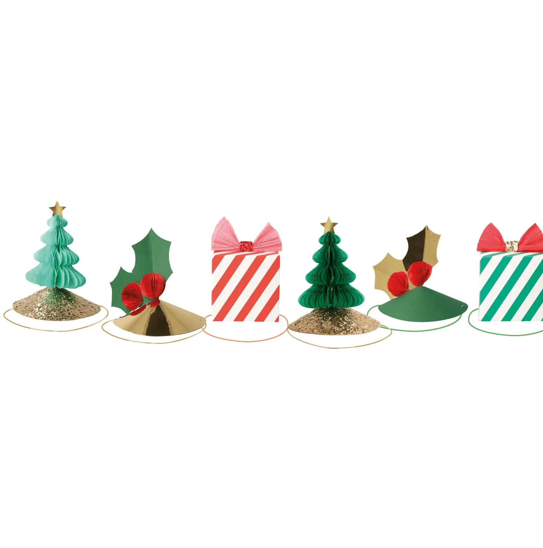 Mixed Christmas Party Hats (Set 6)