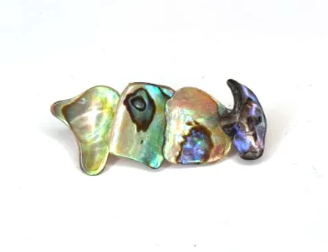 Mosaic Paua Shell Brooches - by Mhairi Sim - Girl Paua