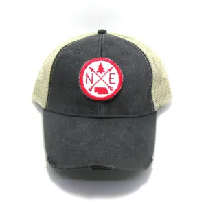 Nebraska Hat - Distressed Snapback Trucker Hat - Nebraska Arrow Compass