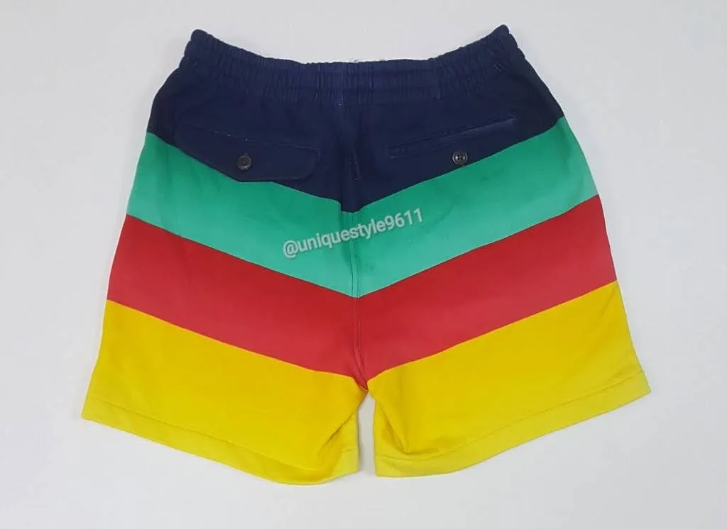 Nwt Polo Ralph Striped 6" Inseam Fleece Shorts