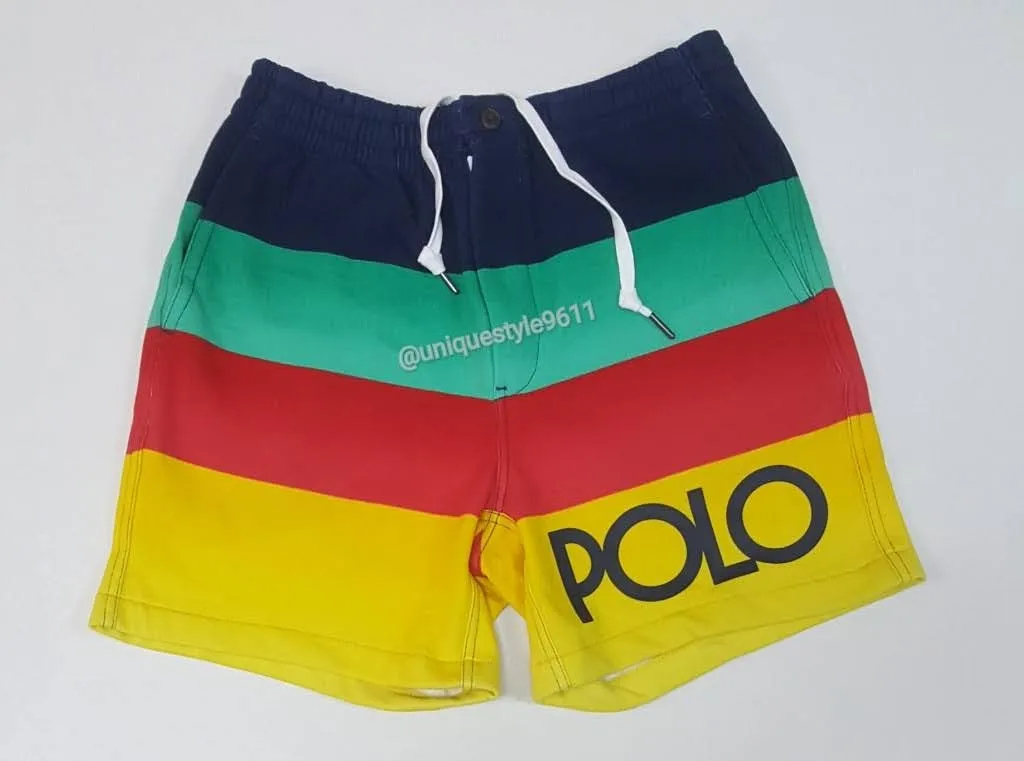 Nwt Polo Ralph Striped 6" Inseam Fleece Shorts