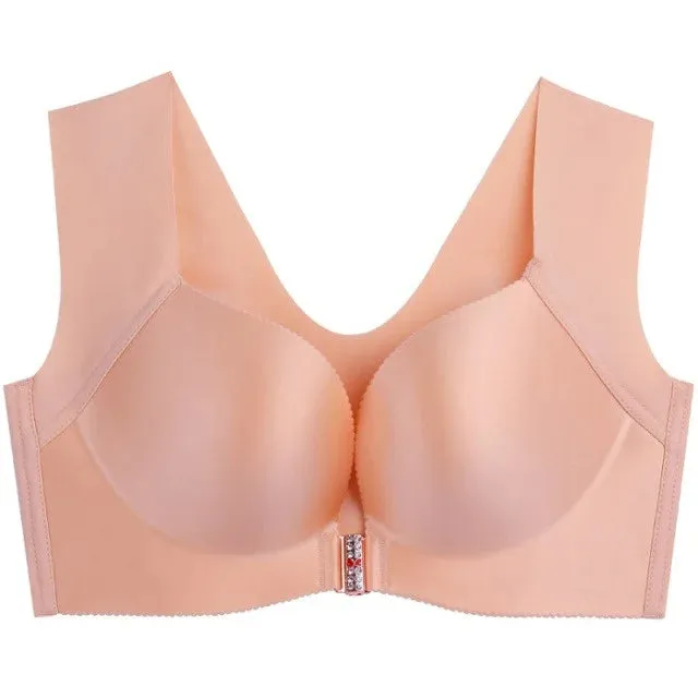 OCW Bra Wireless Jewel Front Buckle Seamless Pad Breathable Enhancing Split Big Size Lingerie