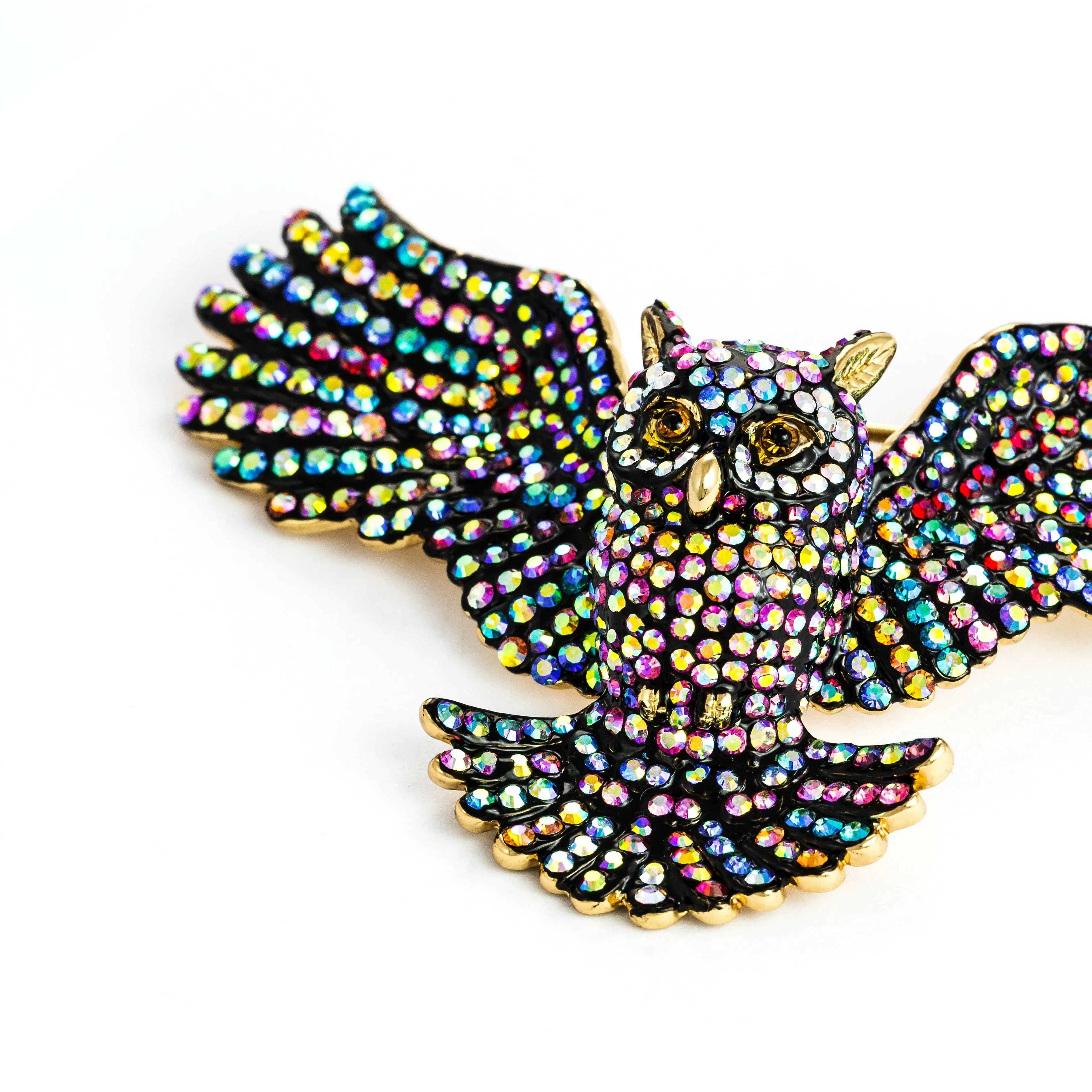 Open Wing Owl Brooch