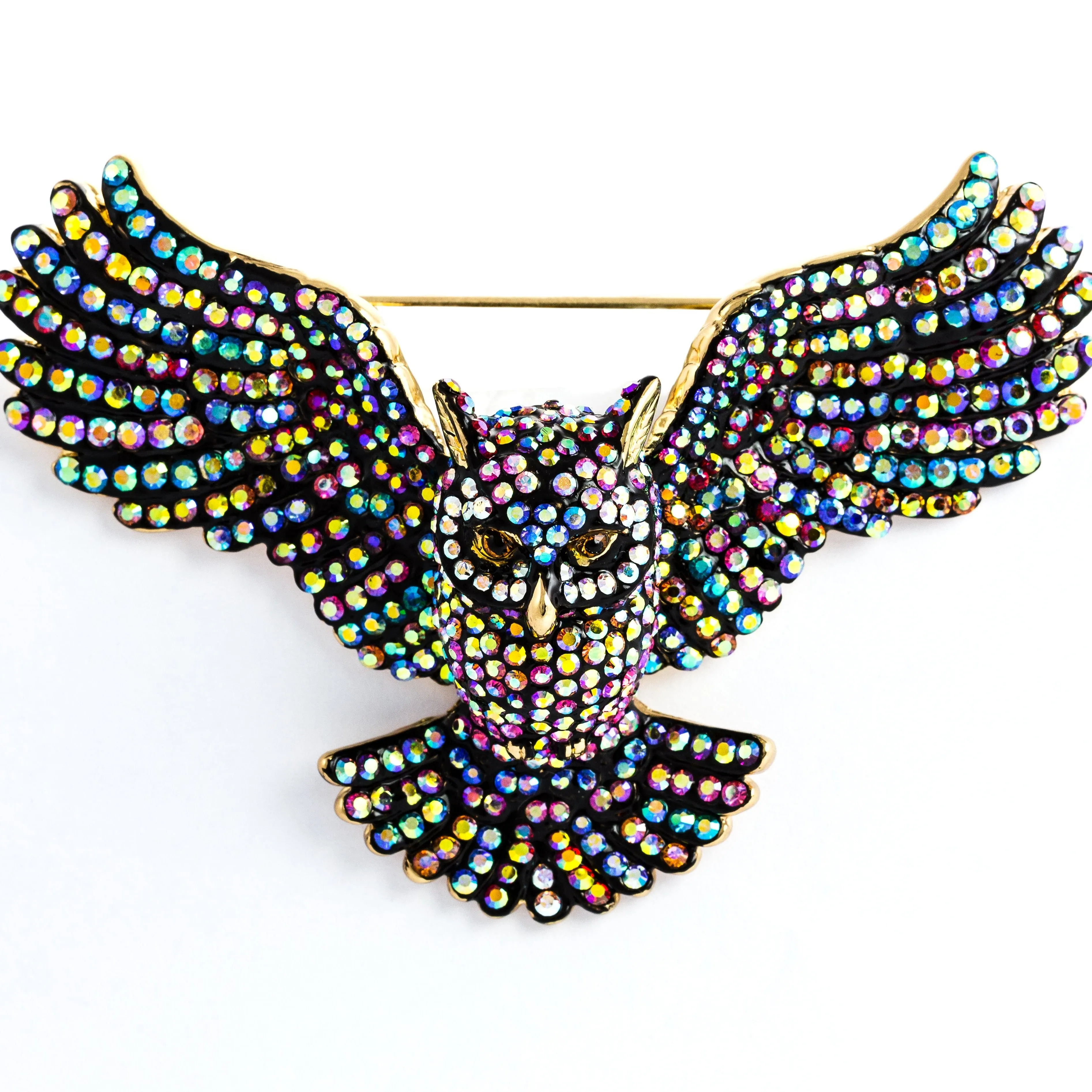 Open Wing Owl Brooch