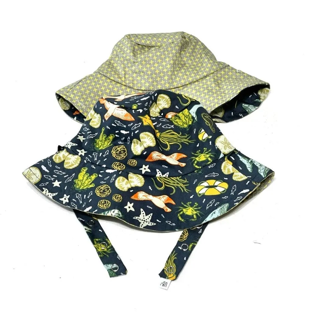 Organic Reversible Bucket Sun Hat - Deep Sea