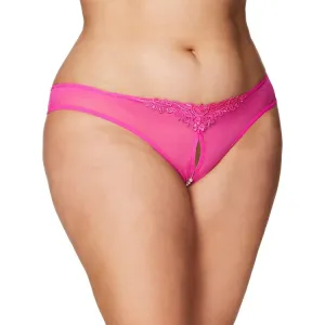 Pearl Crotchless Thong - Plus Size