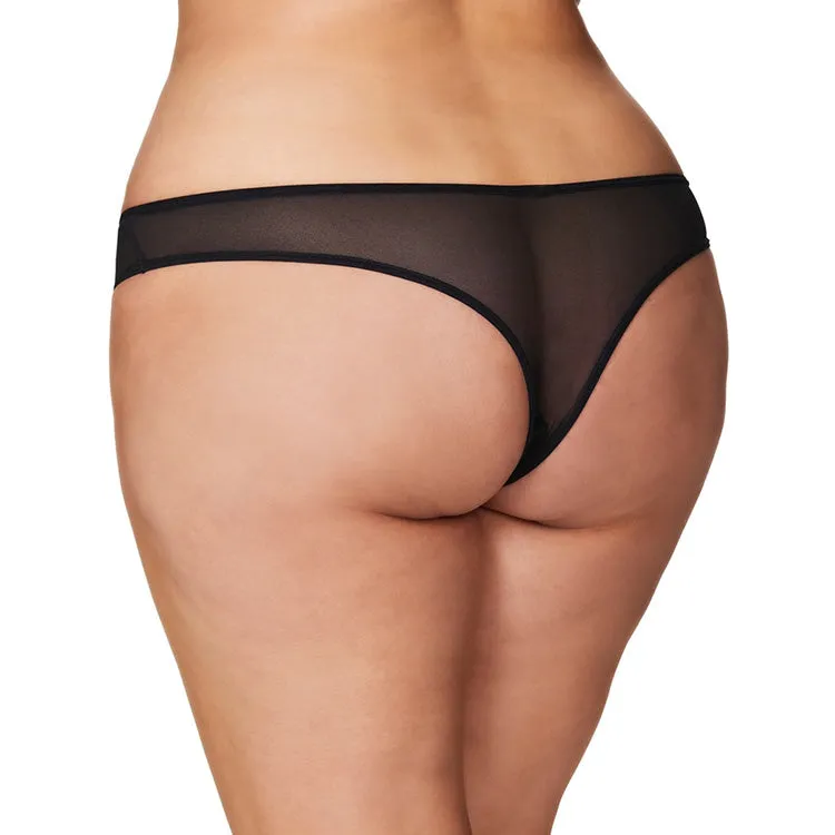 Pearl Crotchless Thong - Plus Size