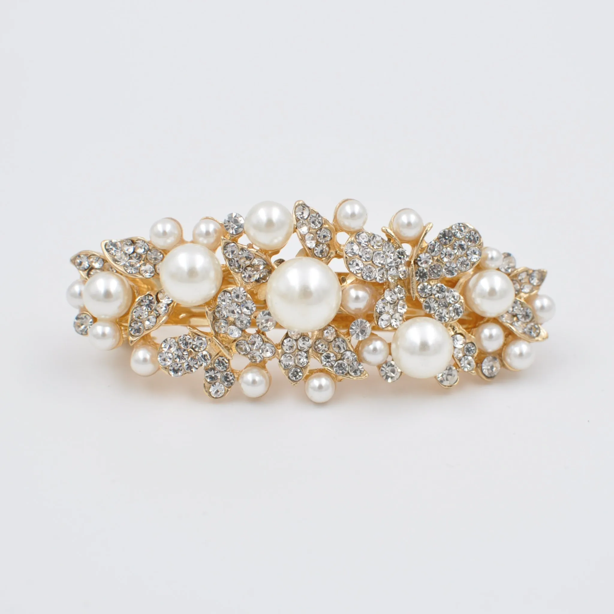 Pearl Hair Clip with Crystal