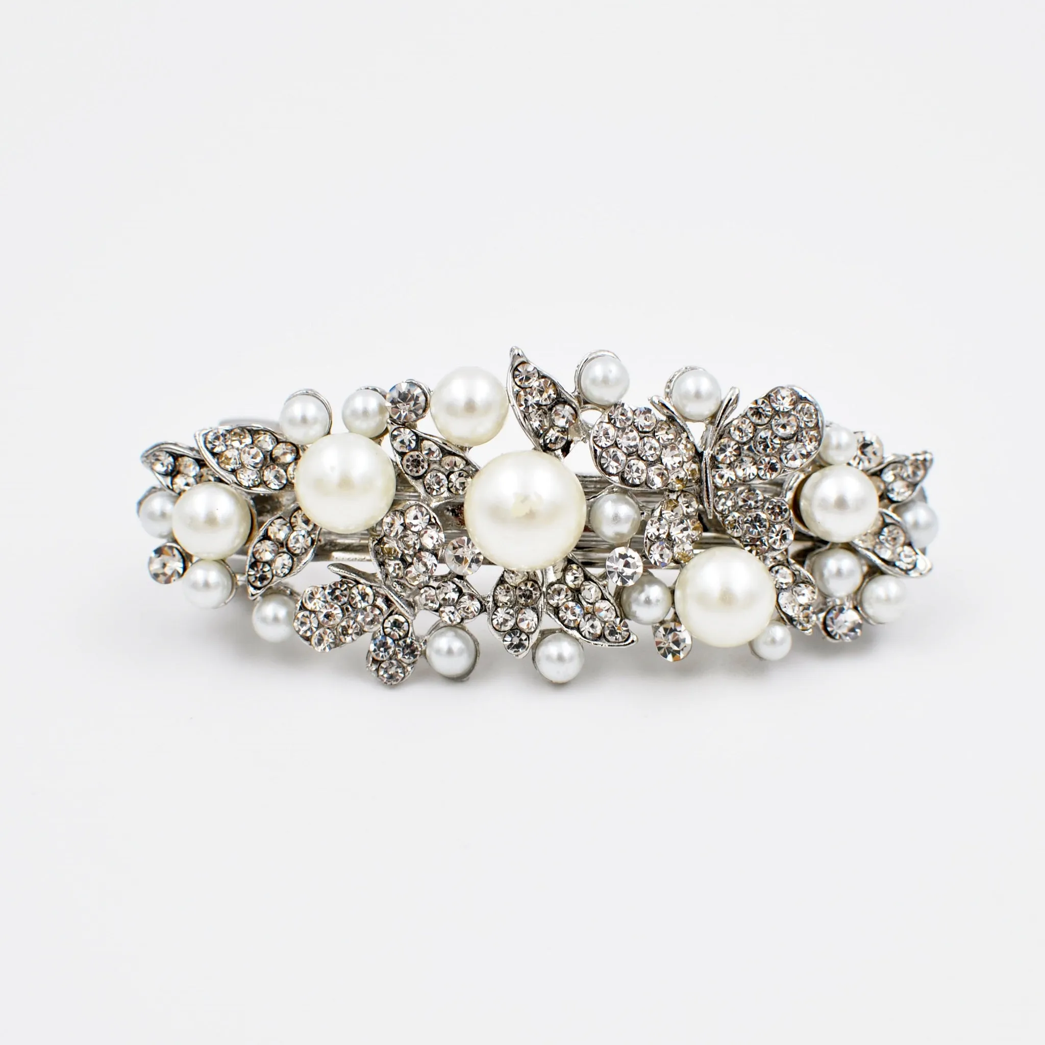 Pearl Hair Clip with Crystal