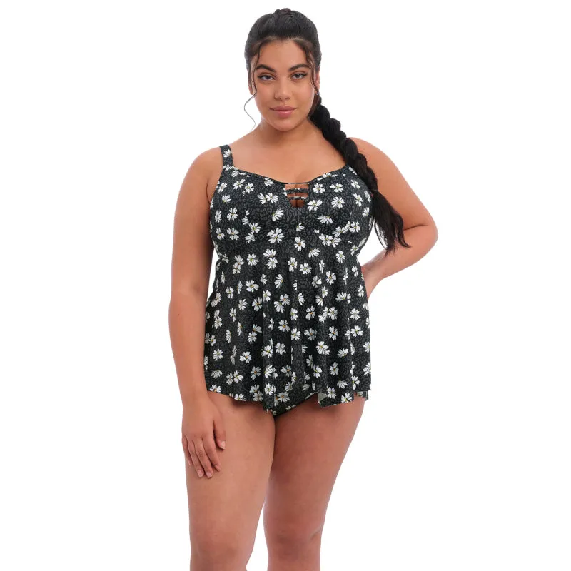 Plain Sailing Tankini Swimsuit Black Daisy Print - Elomi Swim