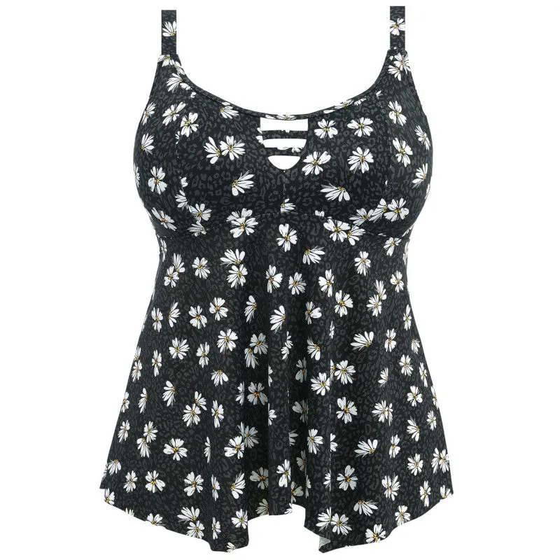 Plain Sailing Tankini Swimsuit Black Daisy Print - Elomi Swim