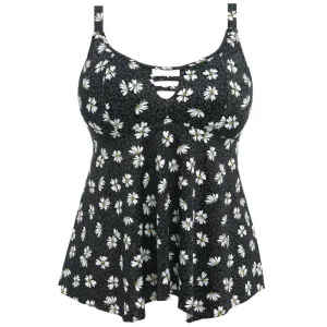 Plain Sailing Tankini Swimsuit Black Daisy Print - Elomi Swim