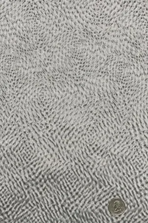 Platinum Silver Silk Hammered Satin Jacquard Fabric