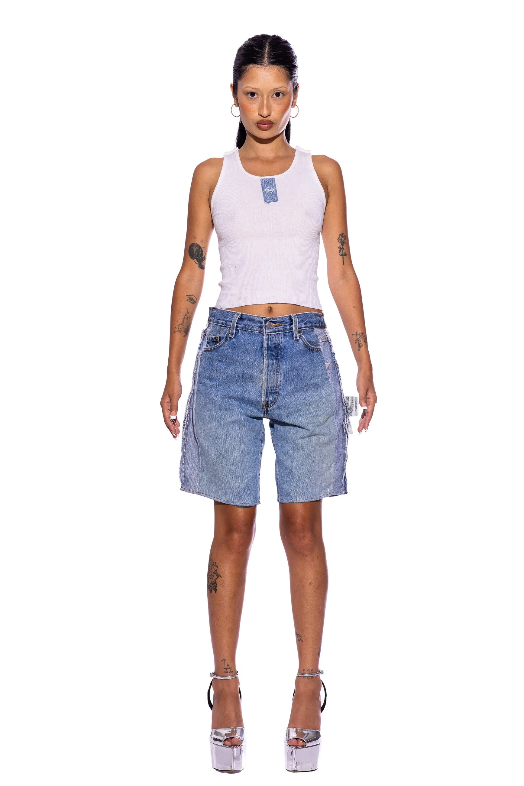 PORTERHOUSE LONG SHORT IN VINTAGE BLUE DENIM