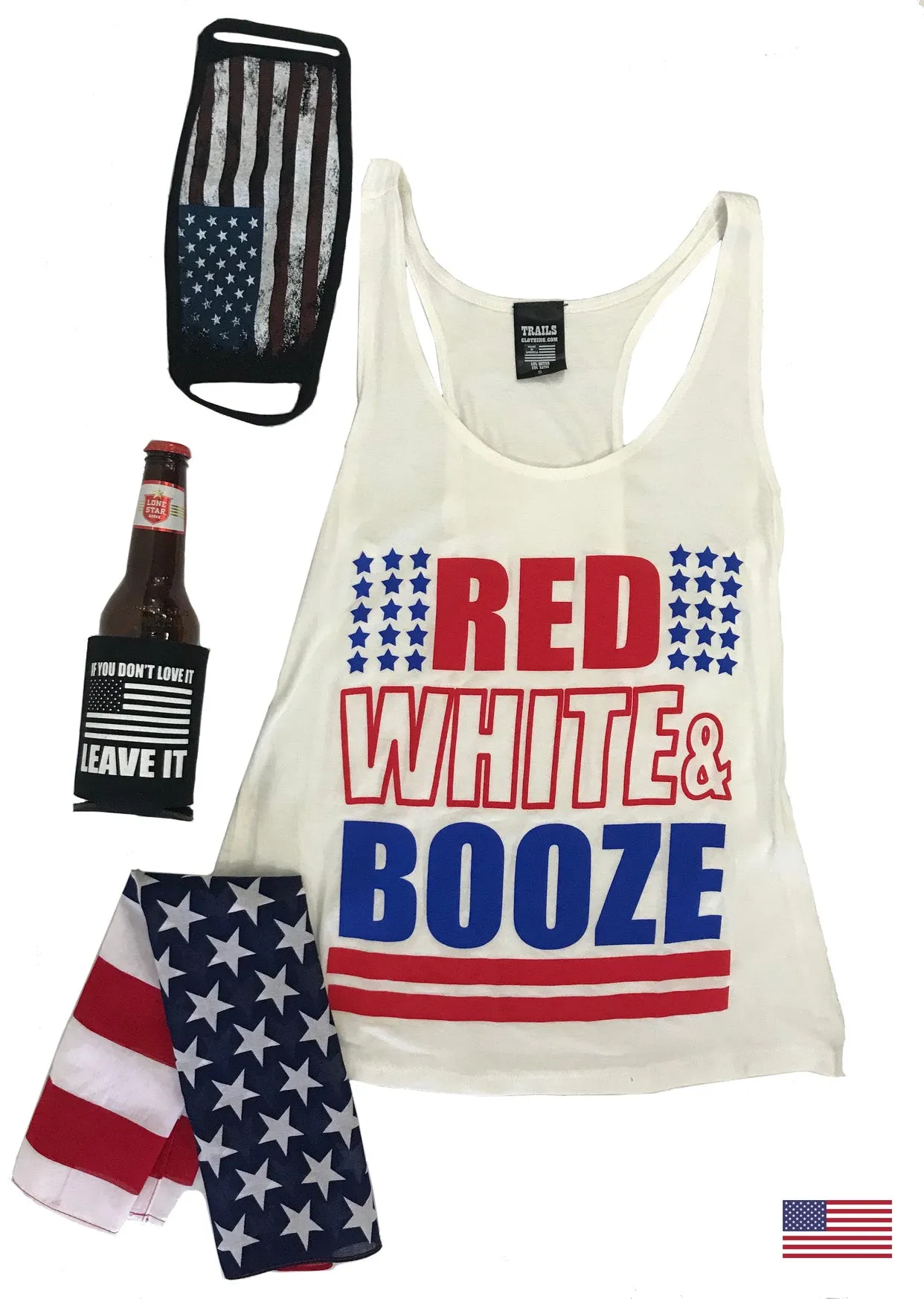 RED WHITE AND BOOZE TANK TOP