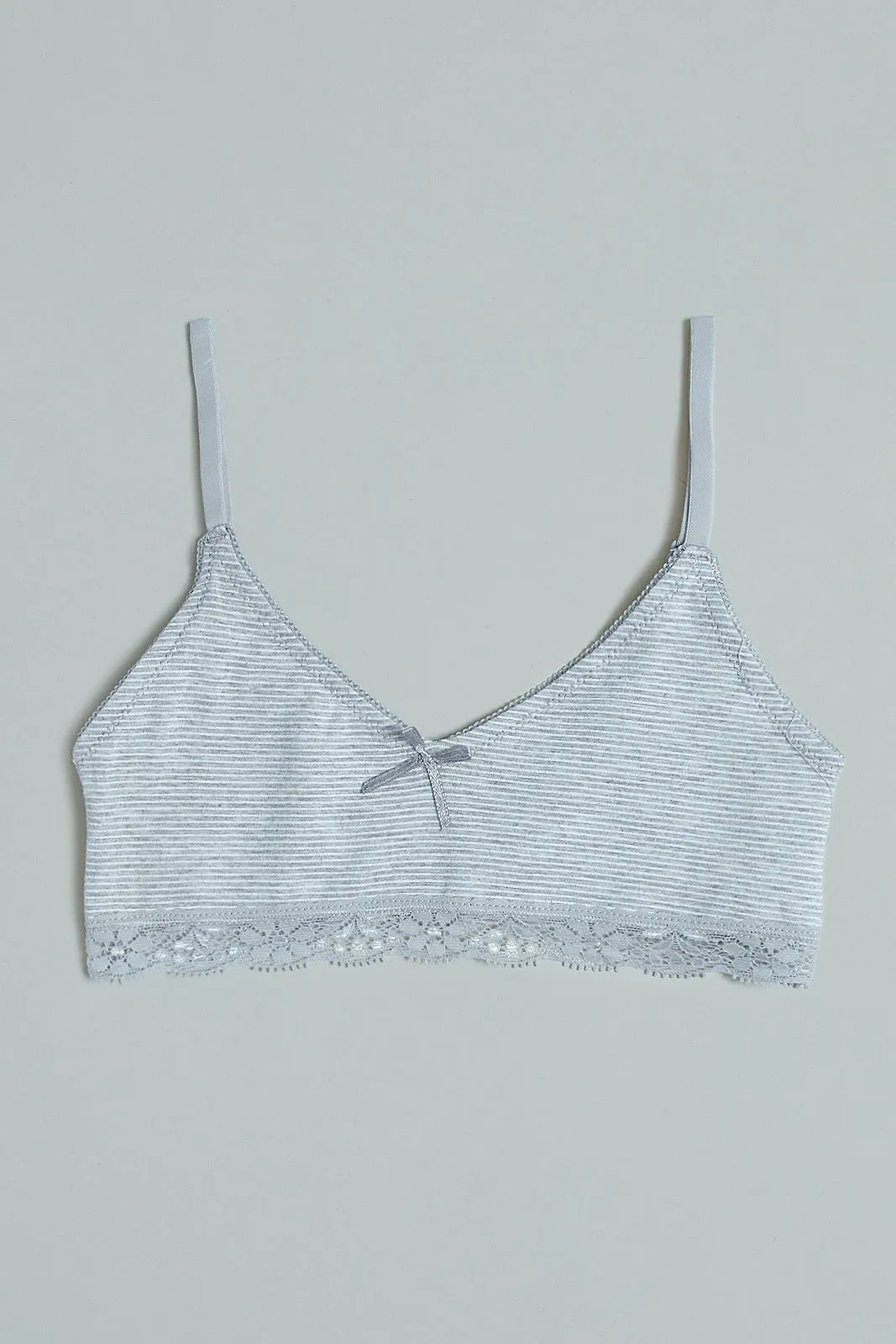 Senior Girls Grey And White Bra Set (Pack of 2)