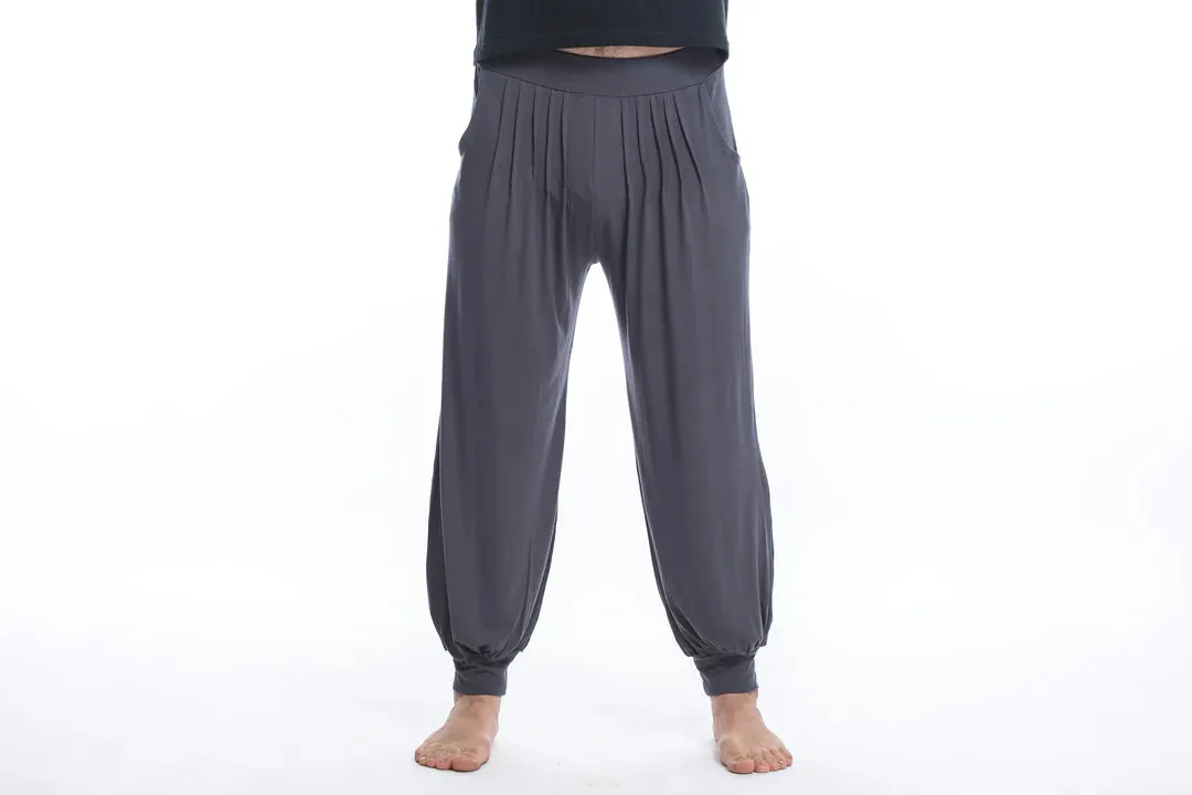 Spandex Cotton Harem Pant - Solid Gray, Thailand