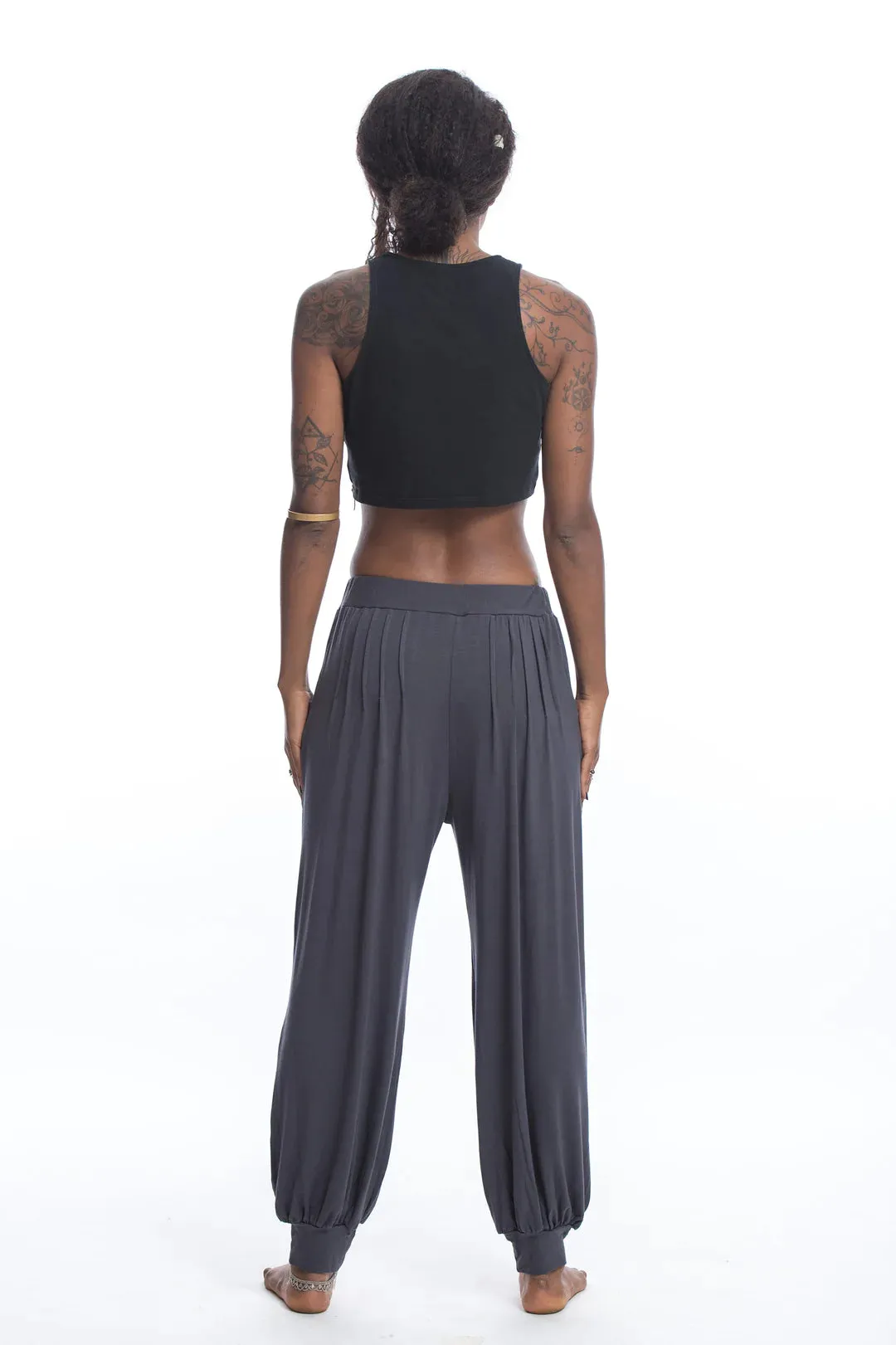 Spandex Cotton Harem Pant - Solid Gray, Thailand