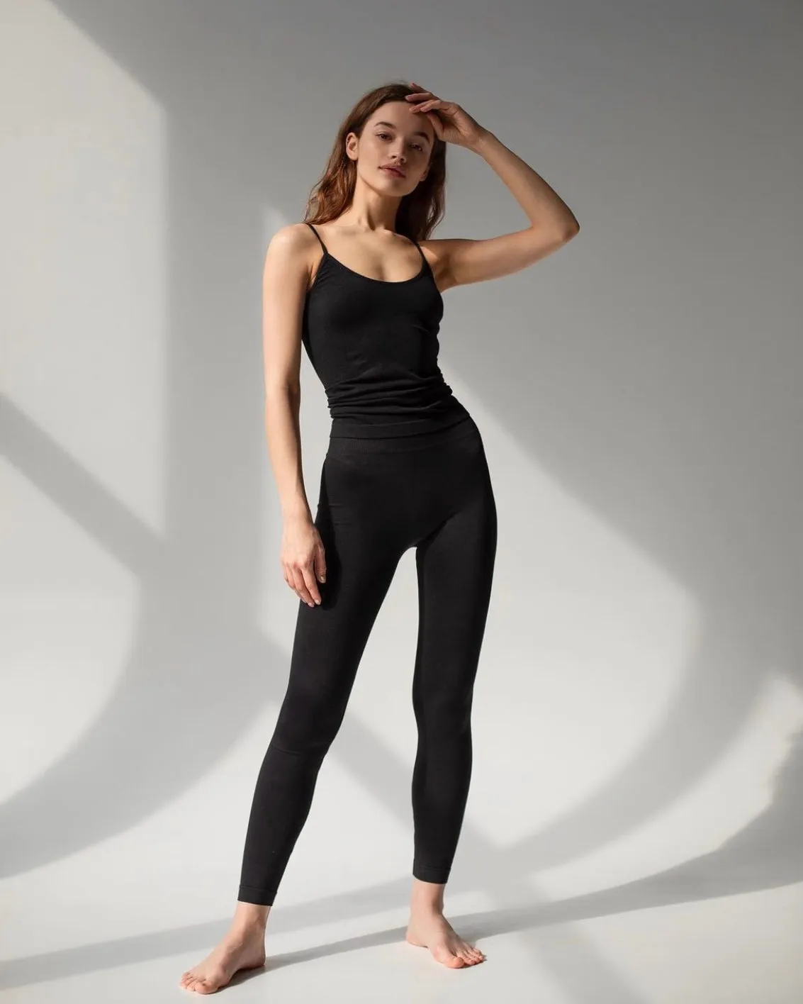 String top & Leggins Set - Night Black