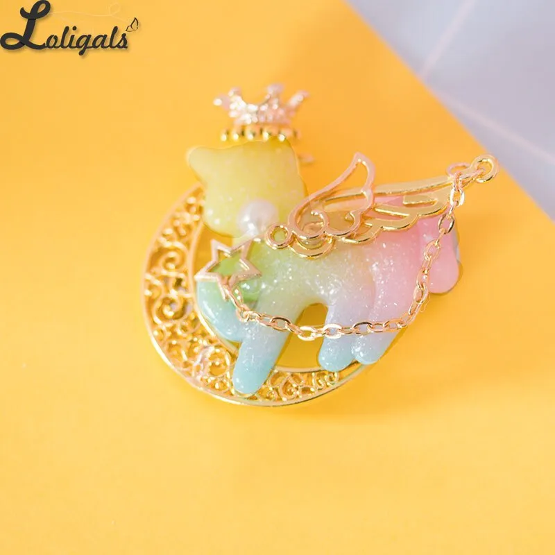 Sweet Mori Girl Hairpins & Brooches Lovely Resin Unicorn Hair Clip & Brooch