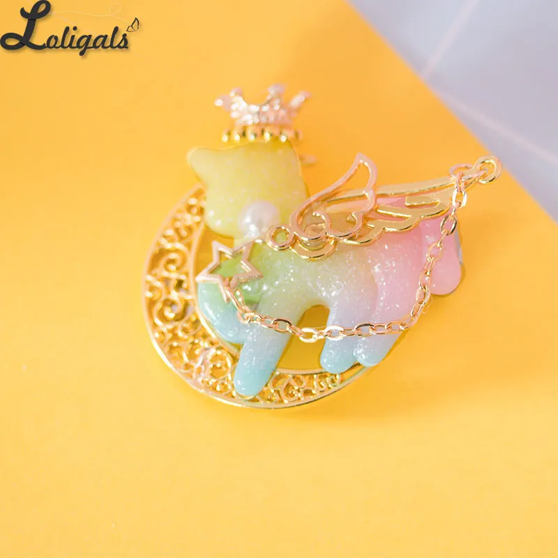 Sweet Mori Girl Hairpins & Brooches Lovely Resin Unicorn Hair Clip & Brooch