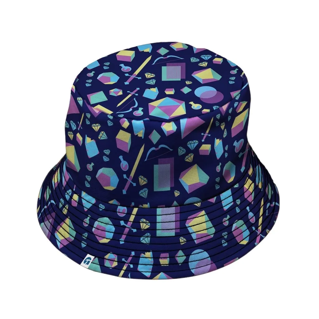 Tabletop RPG Weapons Items Purple Blue Dnd Bucket Hat