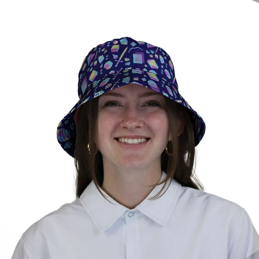 Tabletop RPG Weapons Items Purple Blue Dnd Bucket Hat