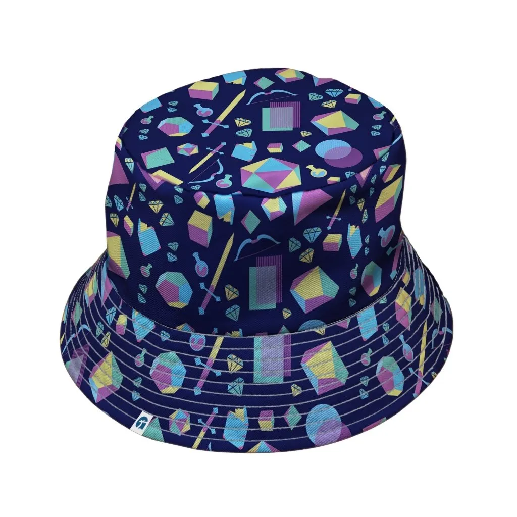 Tabletop RPG Weapons Items Purple Blue Dnd Bucket Hat