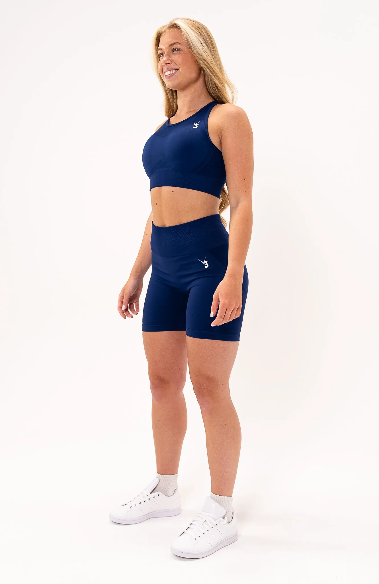 Tempo Seamless Scrunch Shorts & Sports Bra Set - Royal Blue