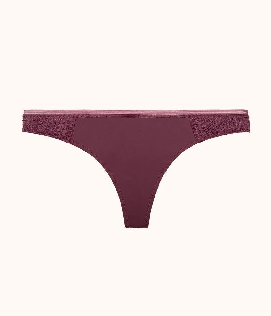 The Palm Lace Thong: Plum