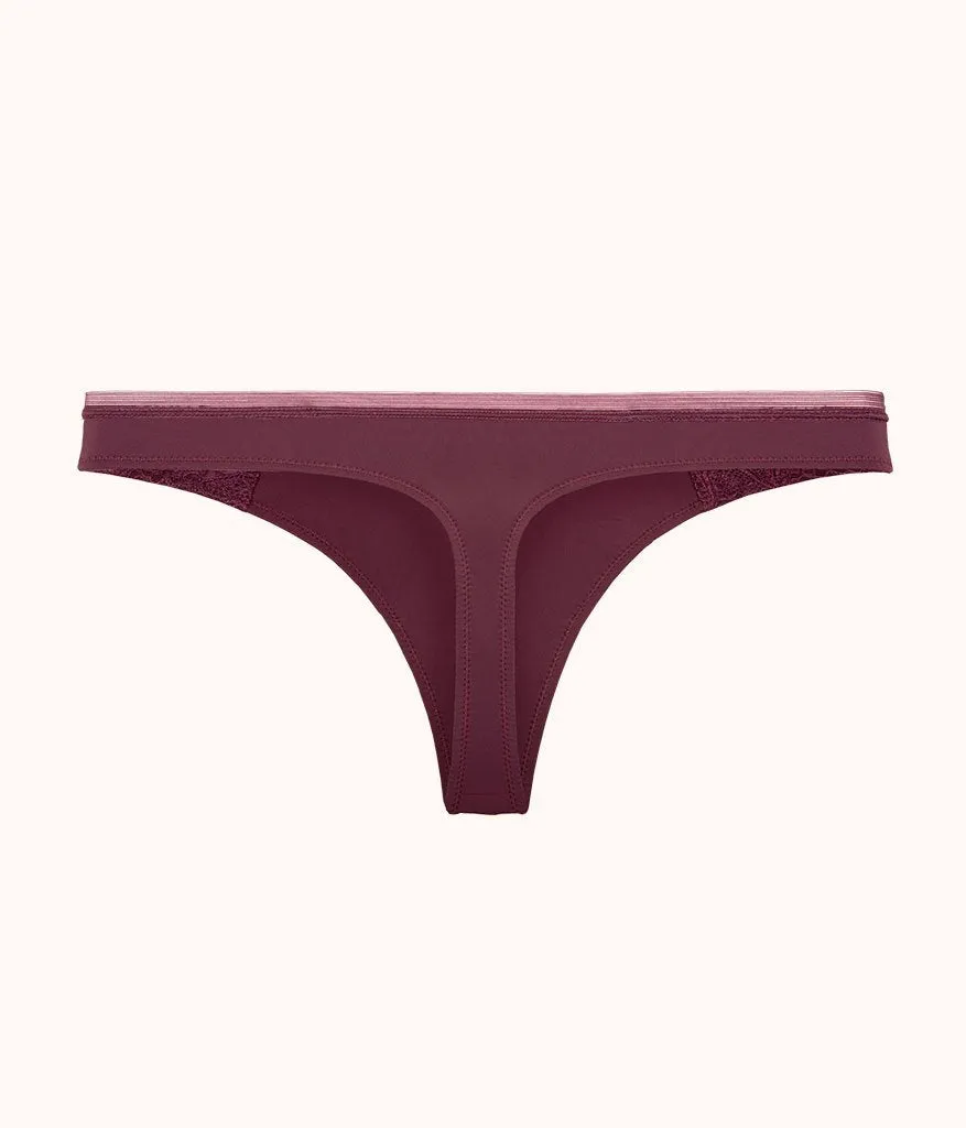 The Palm Lace Thong: Plum