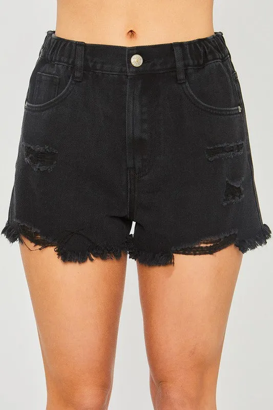 Tia Denim Shorts (Black)