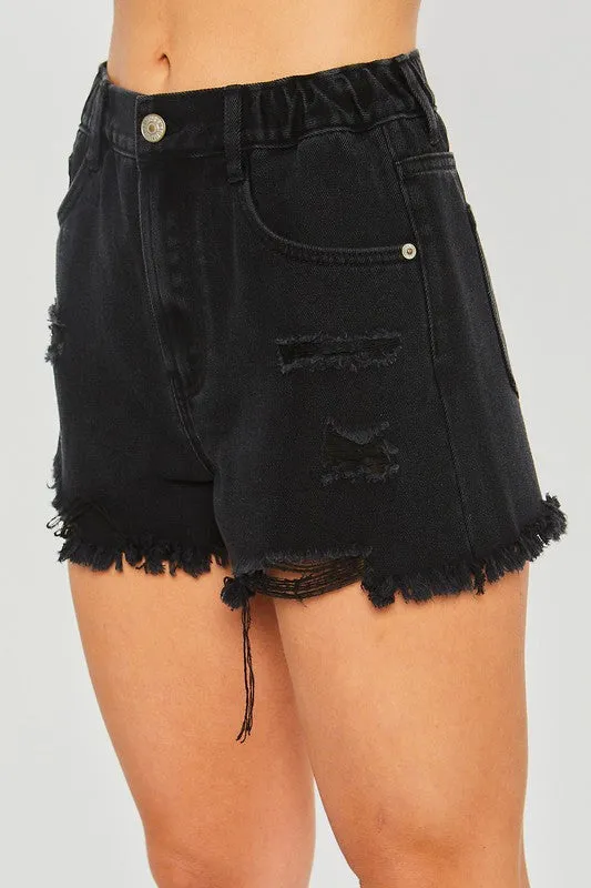 Tia Denim Shorts (Black)