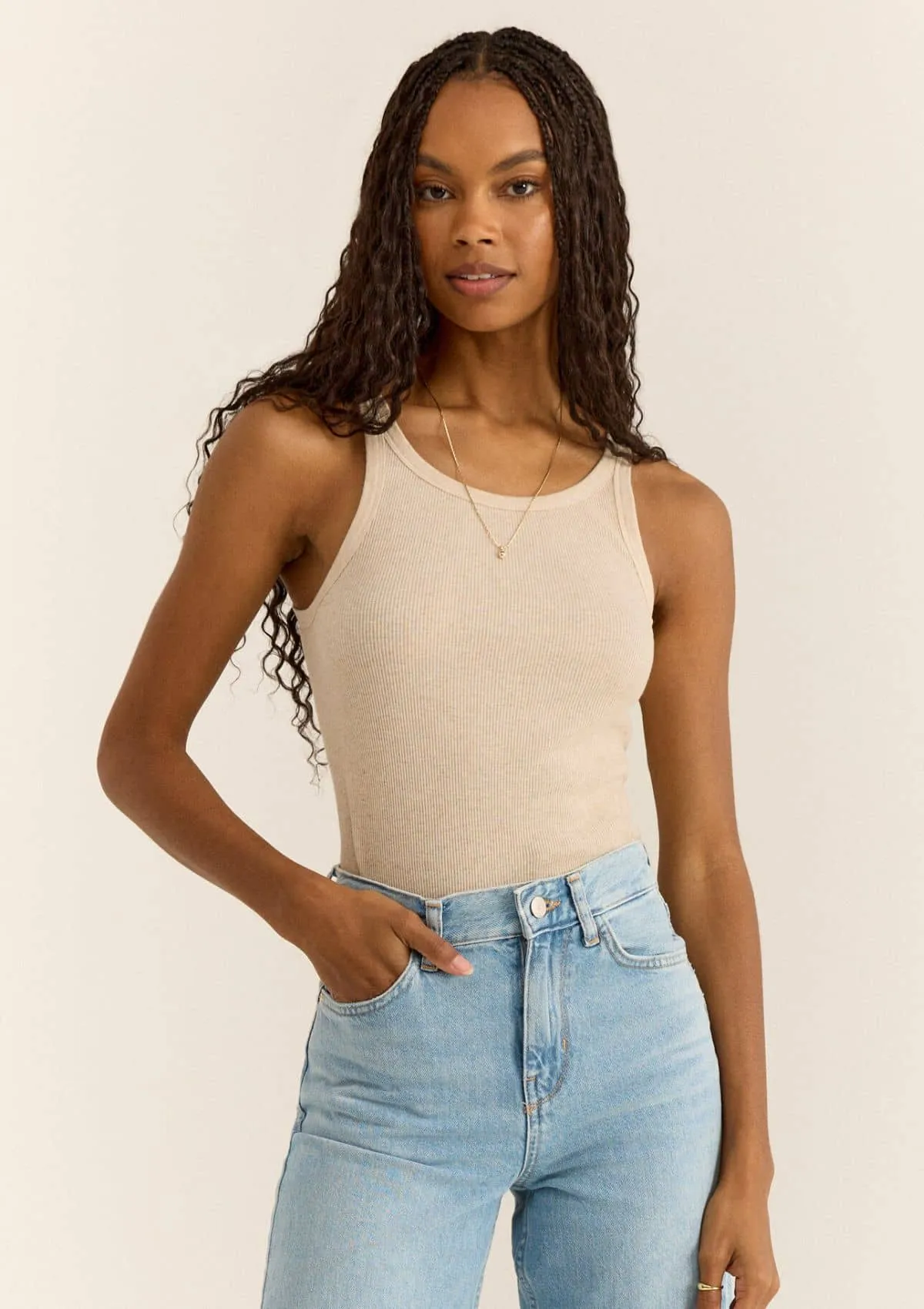 Torren Rib Tee - Light Oatmeal Heather