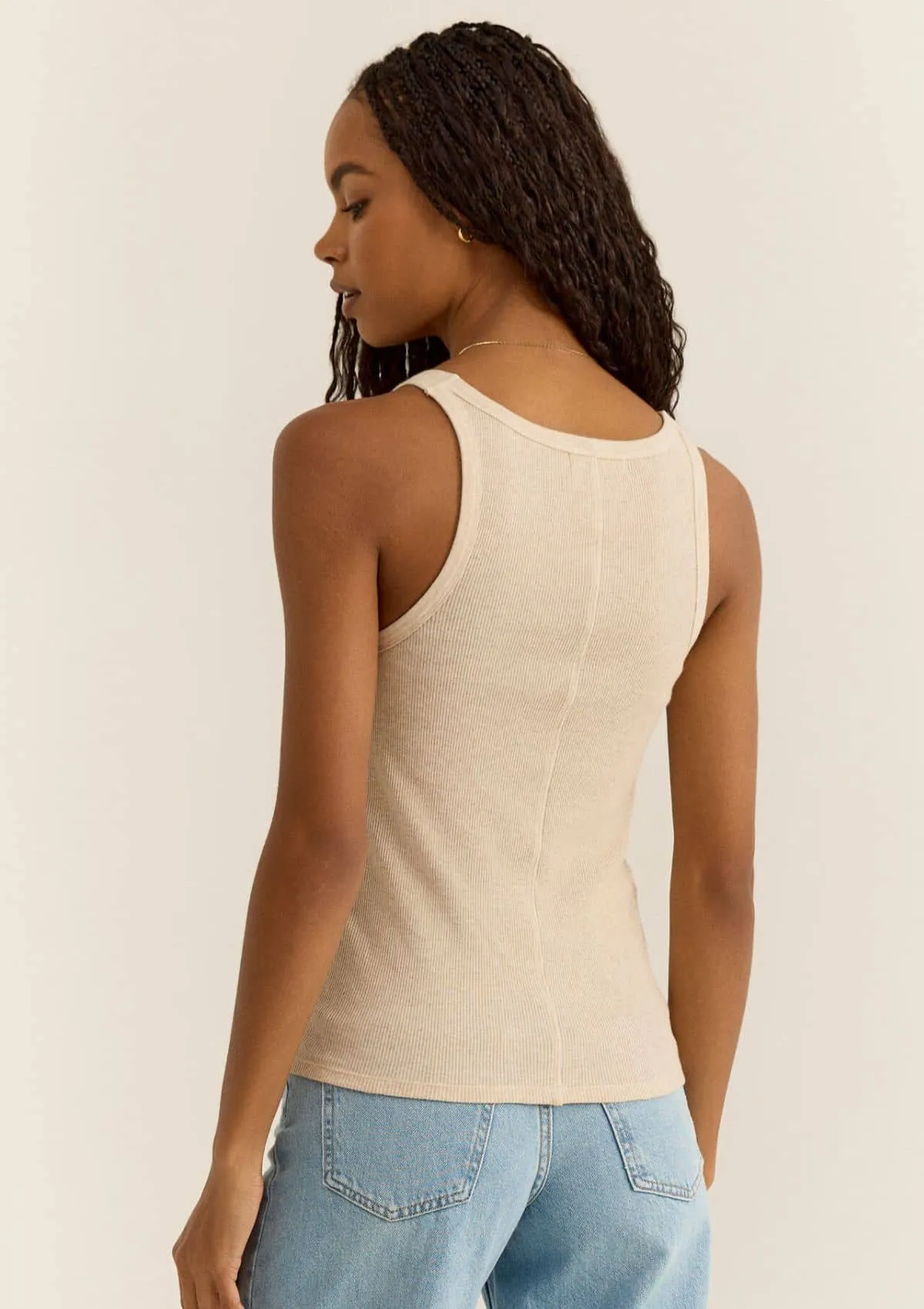 Torren Rib Tee - Light Oatmeal Heather