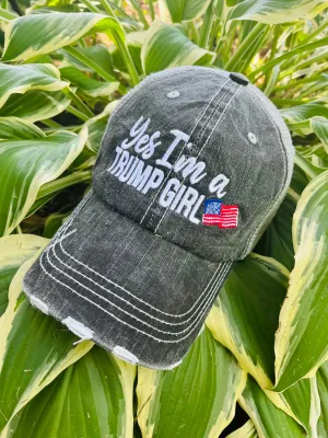 TRUMP hats Trump hair dont care YES I’m a Trump girl Yes American flag USA Embroidered unisex trucker caps mesh back adjustable womens mens Election Donald Trump