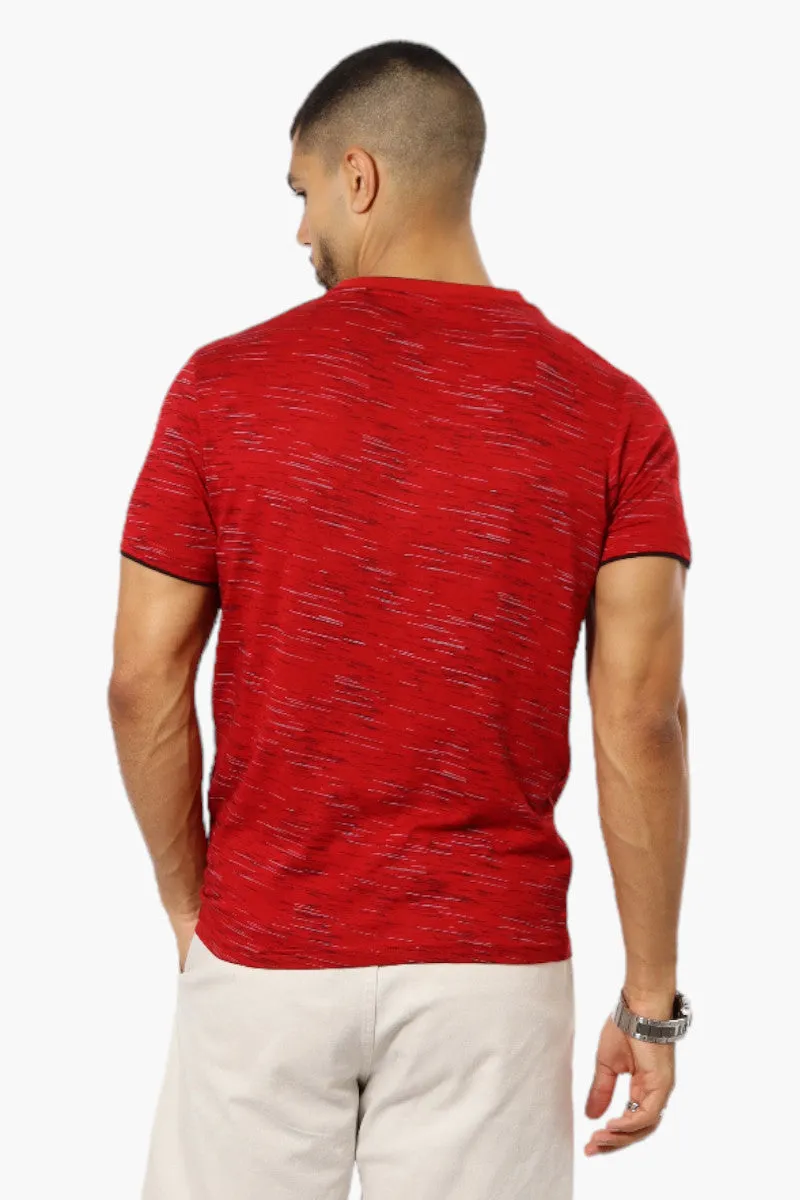 Urbanology Patterned V-Neck Tee - Red