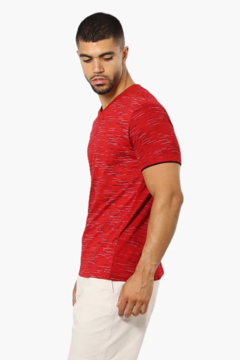 Urbanology Patterned V-Neck Tee - Red