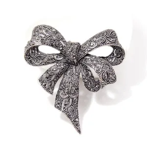 Vintage Rhinestone Bow Brooches