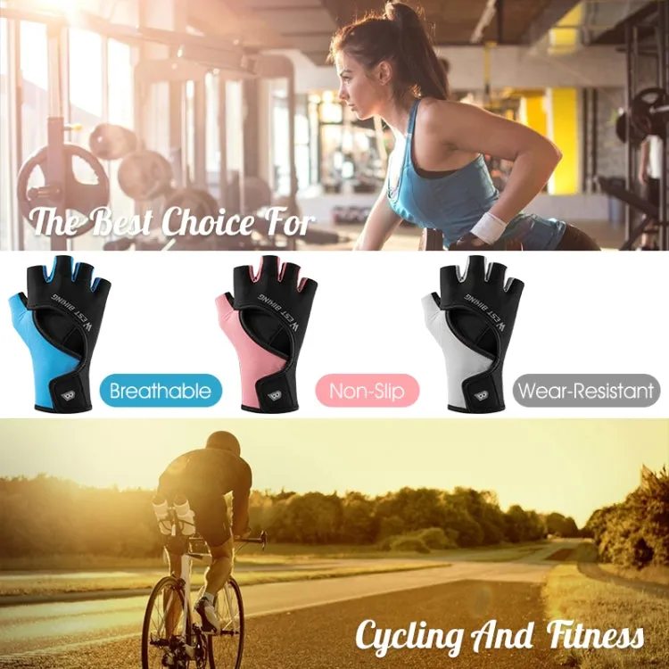 WEST BIKING YP0211217 Cycling Breathable Silicone Palm Gloves Fitness Training Wrist Guard Sports Gloves, Size: XL(Black Pink)