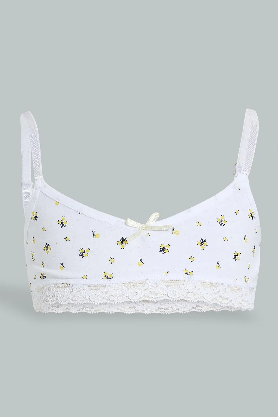 White And Yellow Comfort Bra For Senior Girls (Pack of 2)