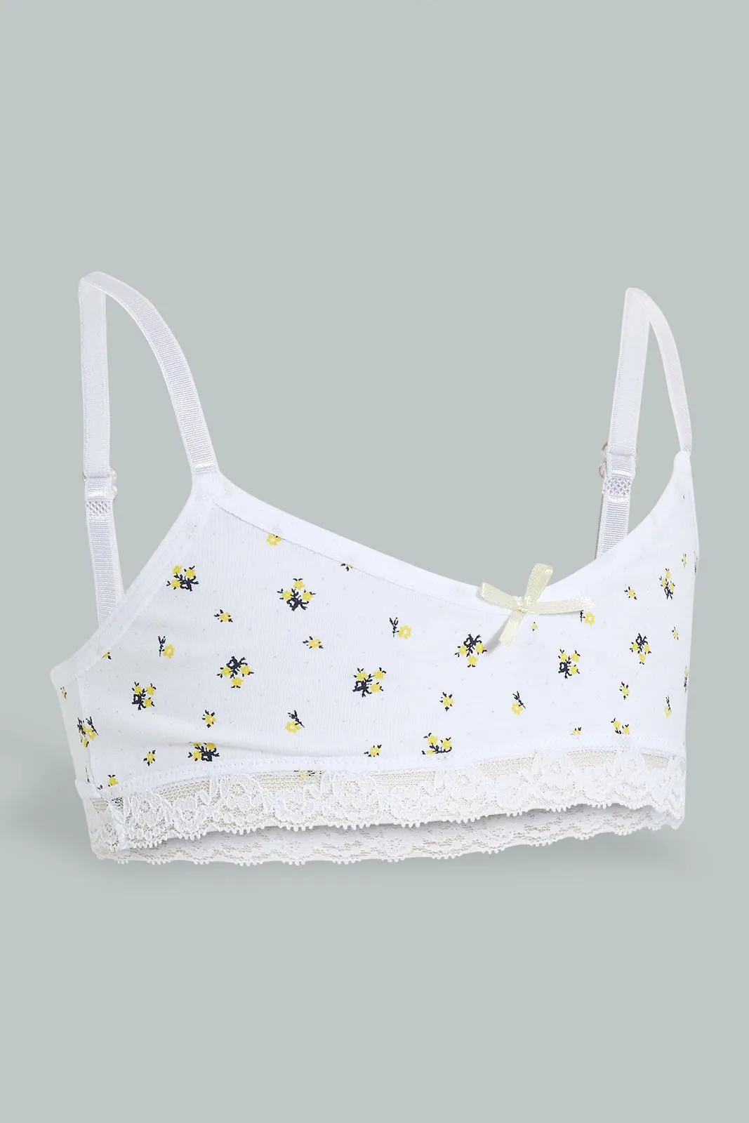 White And Yellow Comfort Bra For Senior Girls (Pack of 2)