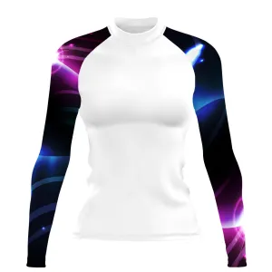 White Galaxy - Women's Surf UPF50  Long Sleeve Rash Guard