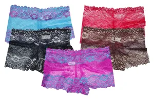 Wholesale Lady Lace Shortie Panty Boyshorts, HF630