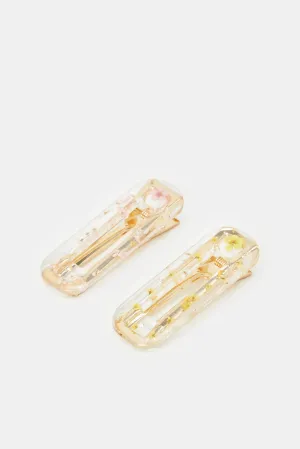 Women Gold Embellished Hair Clip (2 Piece)